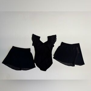 Bloch Black Dancewear leotard and 2 dance skirts
